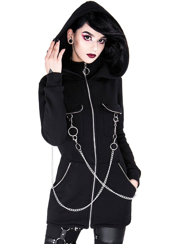 Women's Chained Hoodie by Restyle (Black) | Inked Shop