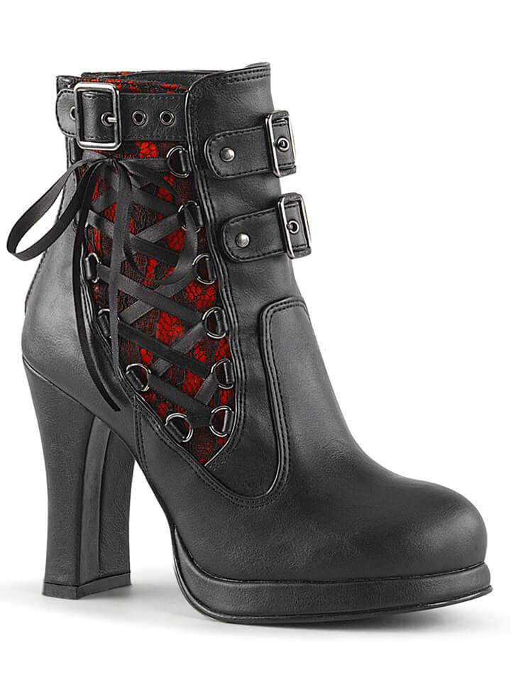 pleaser black ankle boots