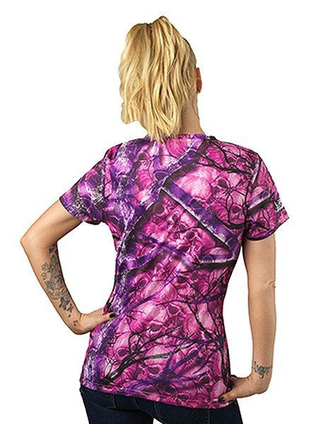 Women's Pink Skull Camo T-Shirt by Lethal Angel - Inked Shop