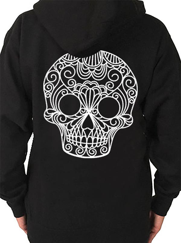 sugar skull hoodie women's