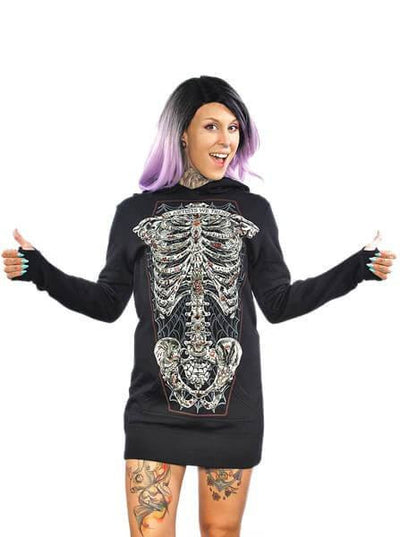 skeleton hoodie dress