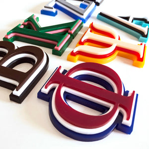 Glitter English Letters - Double Layer Laser Cut Acrylic