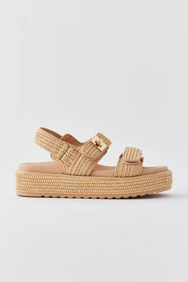 Big Mona Chunky Platform Sandal Natural Raffia