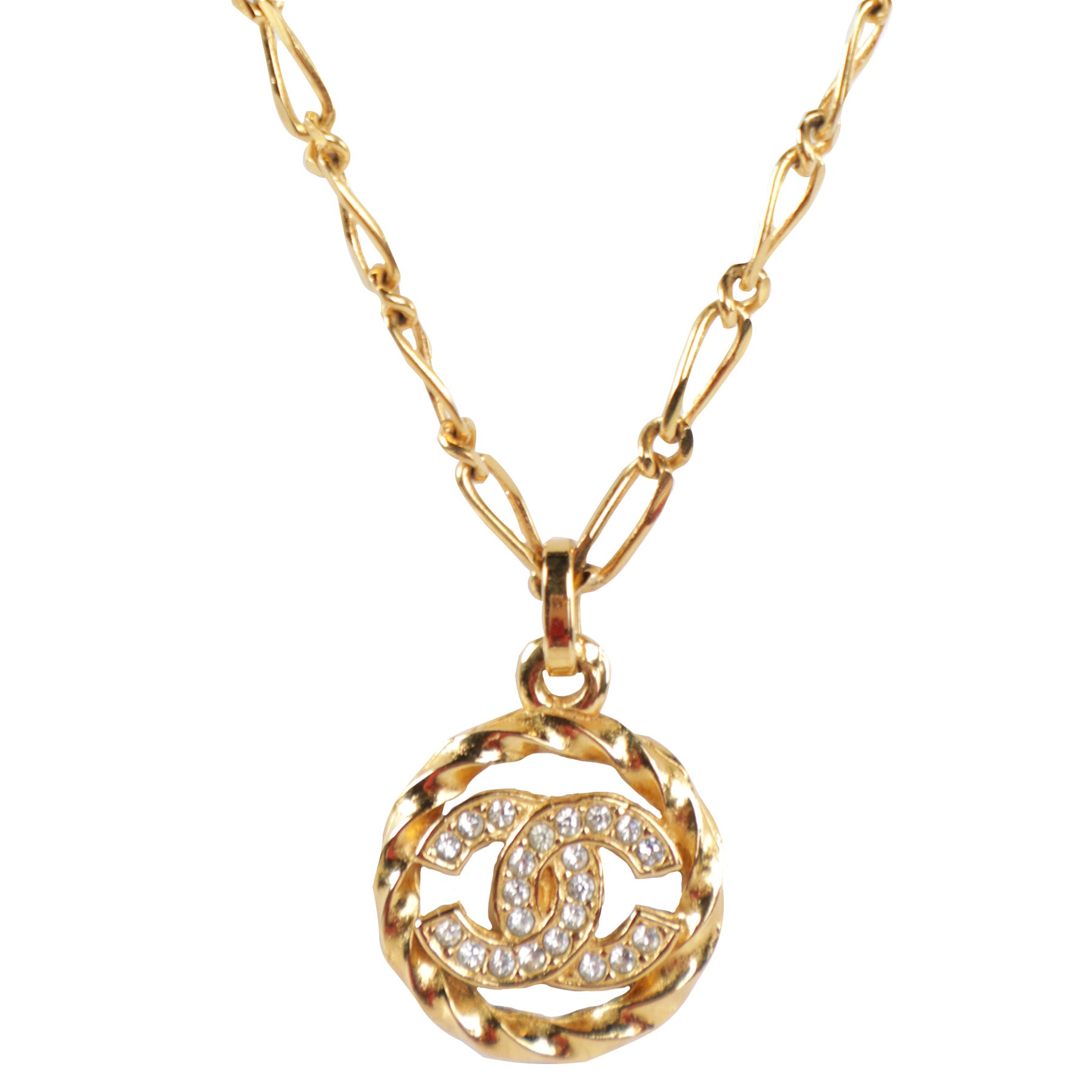 AUTH CHANEL CC LOGO CHAIN NECKLACE WITH IMITATION PEARLS GOLD METAL PEARL  WHITE  eBay