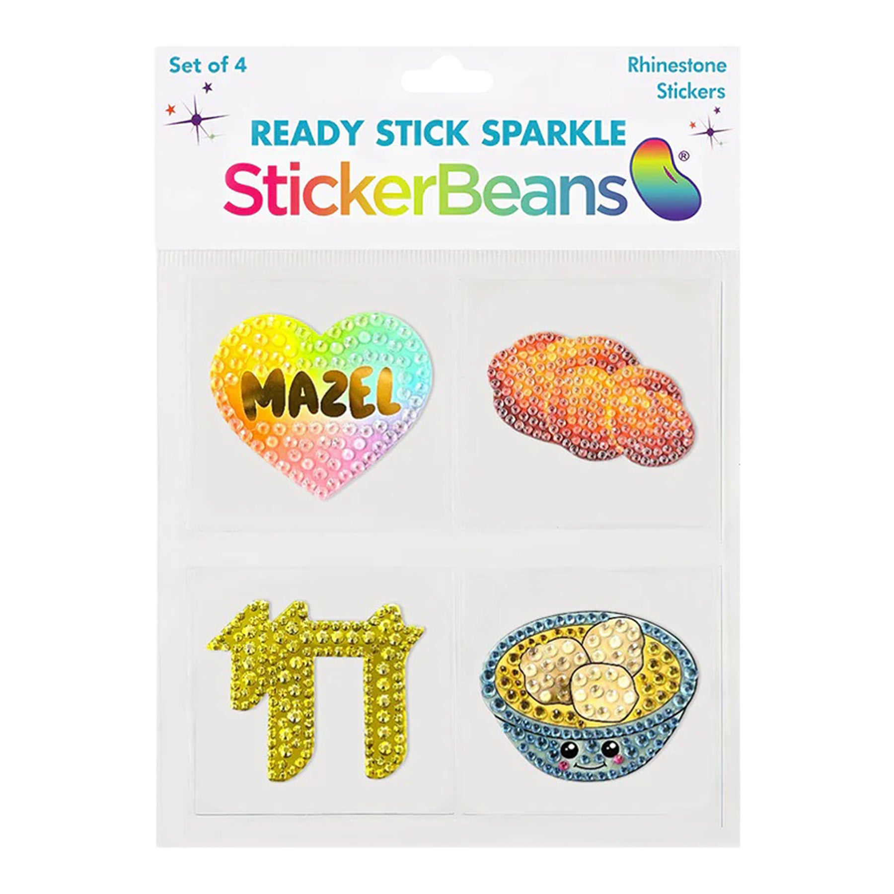 Set of 4 Mazel Sticker Set