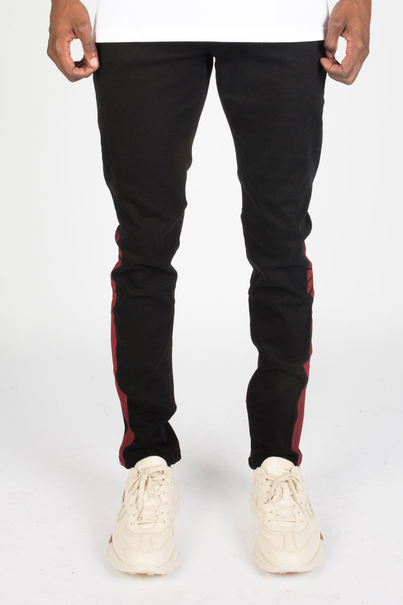 Trapstar Stripe Denim Jeans - Black/Red – Trapstar London