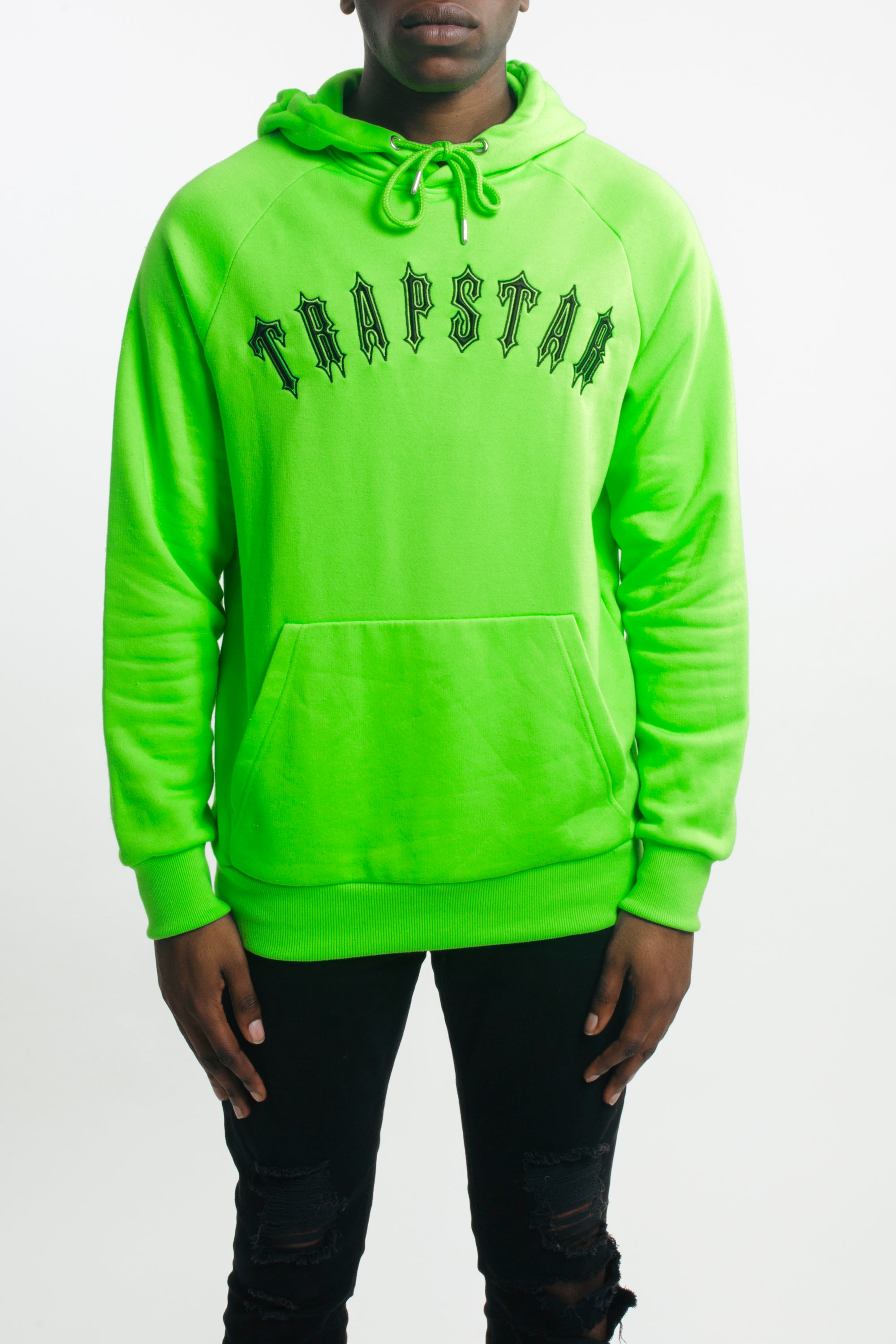 neon green and black hoodie