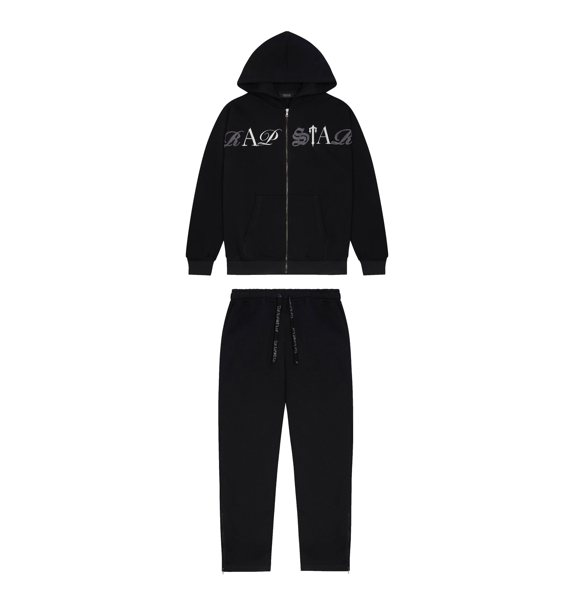 Trapstar London】SCRIPT ZIP HOODIE TRACKSUIT ロゴ Black