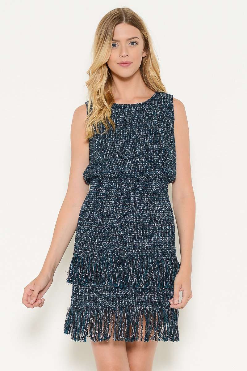 tweed fringe dress