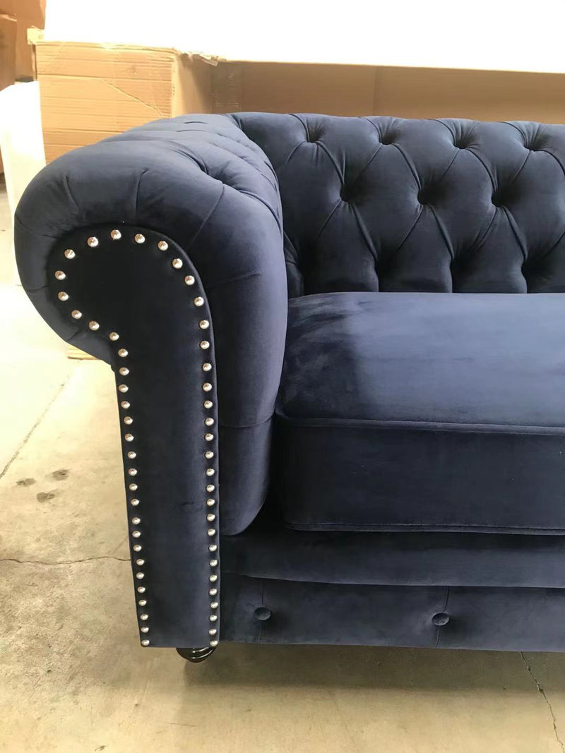 Chesterfield Sofa 3 Seater Navy