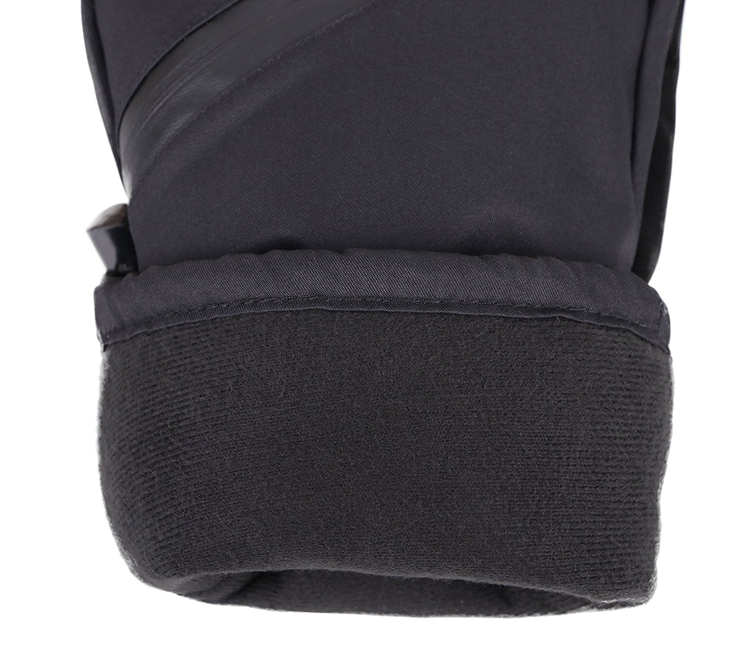 Andorra Men's Textured Touchscreen Ski Mittens w/ Zipper Pocket - Blac