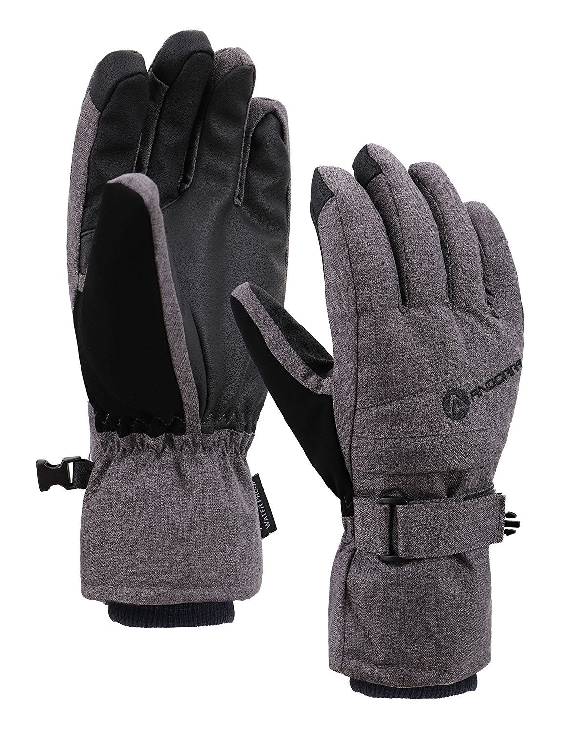 womens grey ski gloves