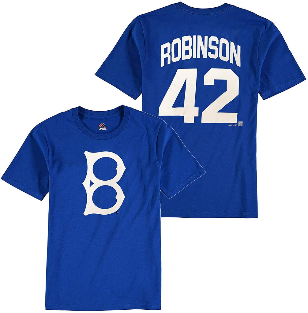 Men’s Nike Jackie Robinson Brooklyn Dodgers Cooperstown Collection Name &  Number Royal T-Shirt