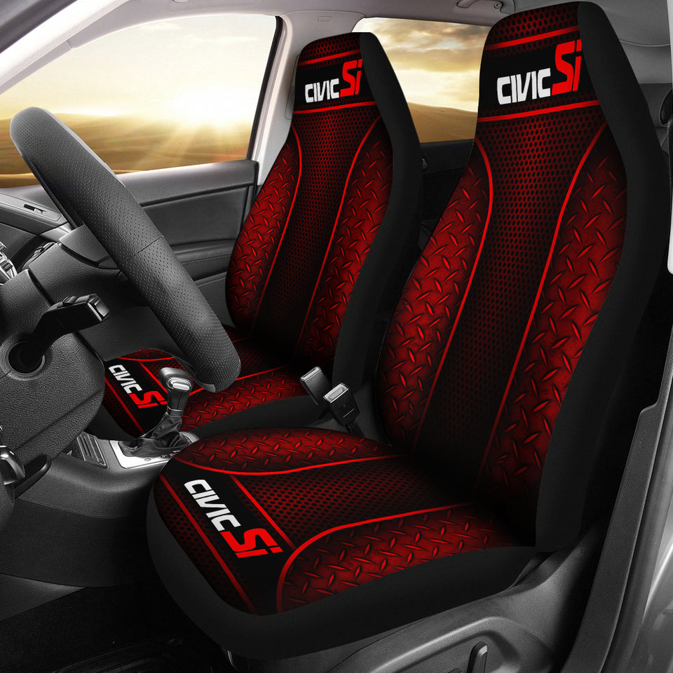 2 Front Honda Civic Si Seat Covers Red With FREE SHIPPING My Car My Rules