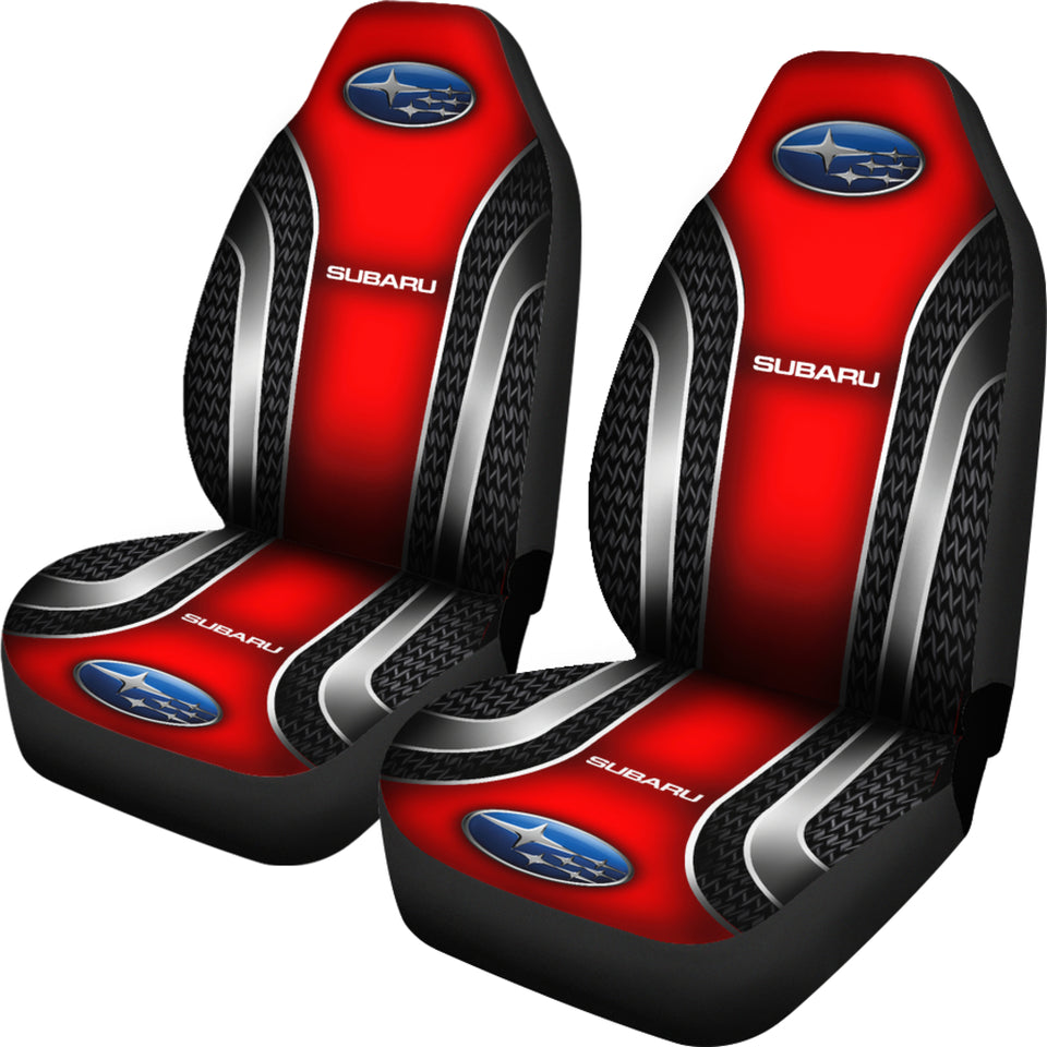 2 Front Subaru Car Seat Covers Red My Car My Rules