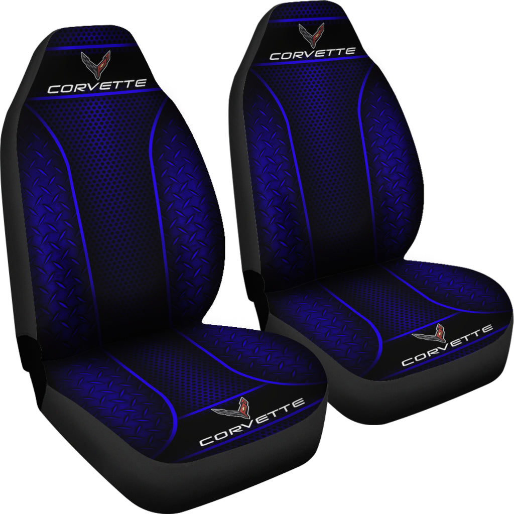 2 Font Corvette C8 Seat Covers Blue With FREE SHIPPING! – My Car My Rules
