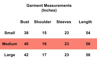 Abaya Size Chart 58