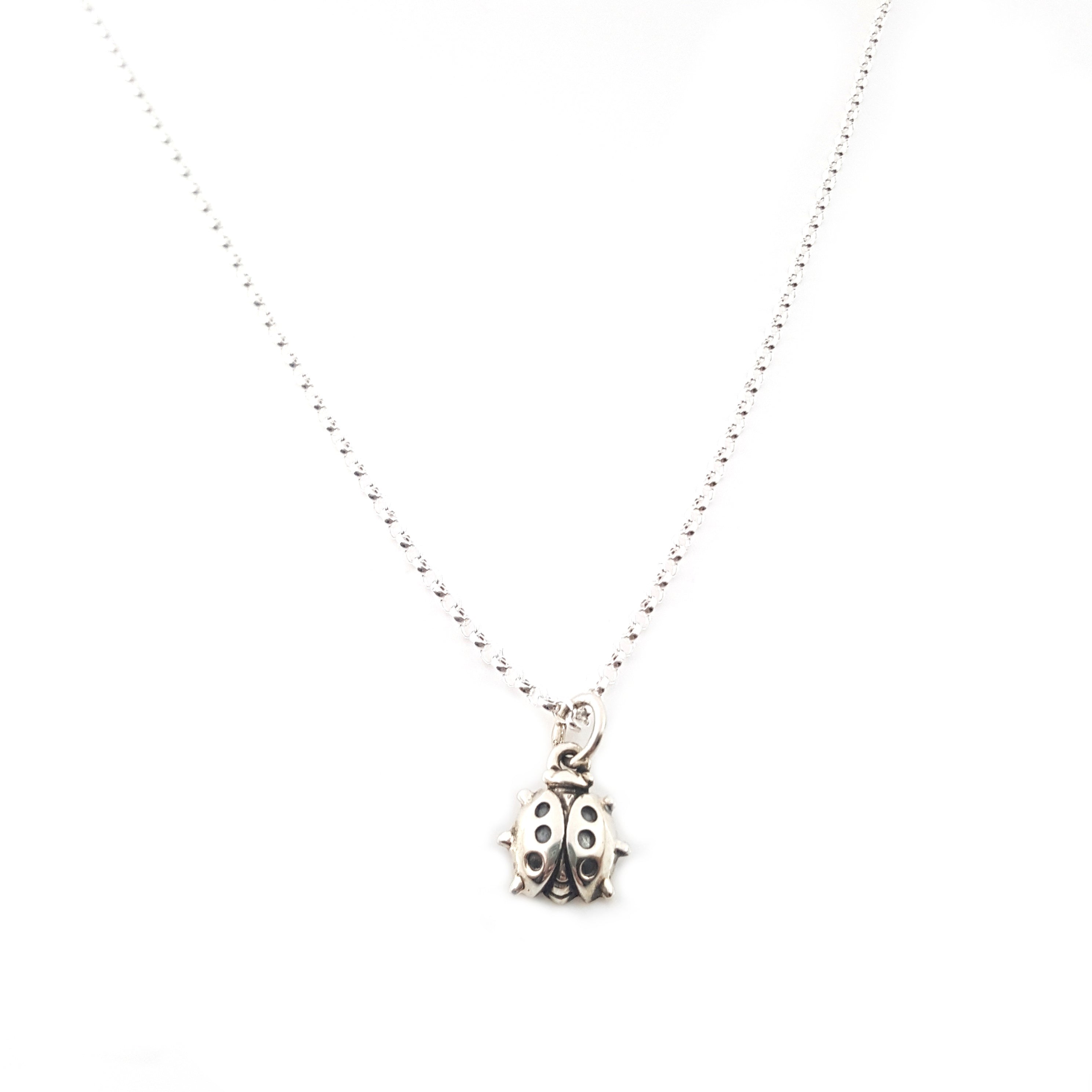 Lady Bug Charm - Sterling Silver Necklace