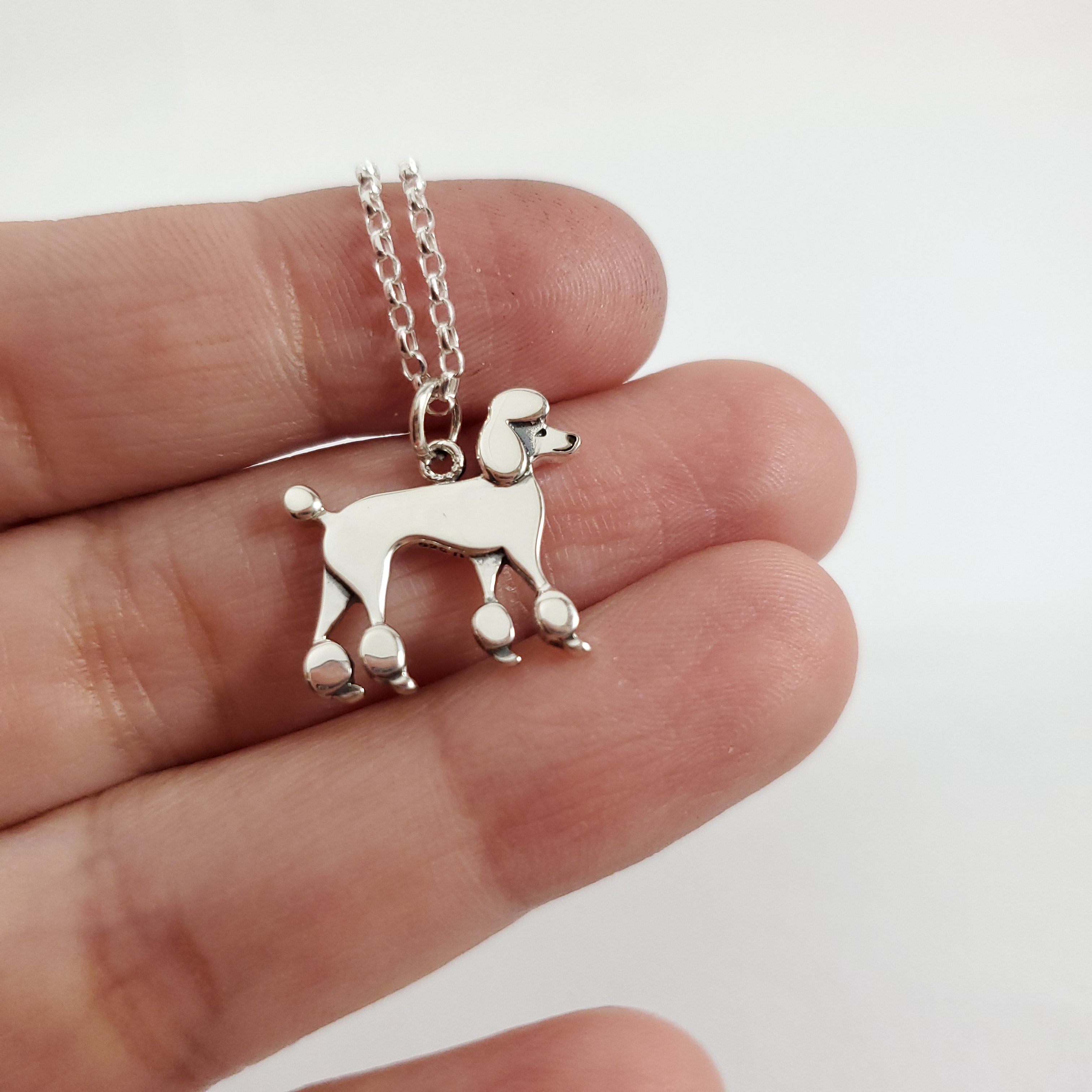 Poodle Necklace - Sterling Silver Jewelry