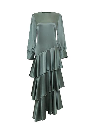 Seville Layered Satin Gown - Pale Jade – Niswa Fashion