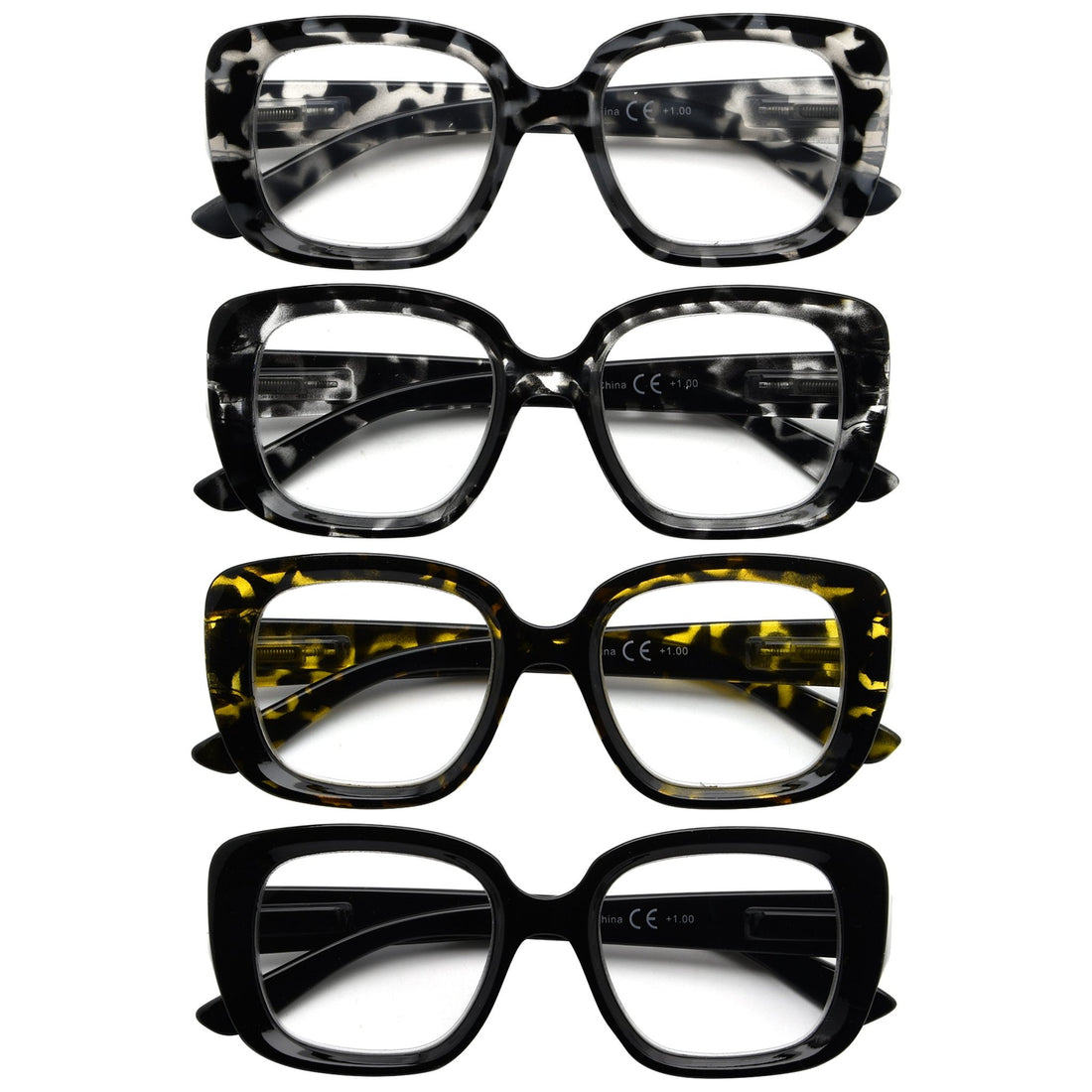 Reading Glasses Classic Square Design For Women R2035 4pack