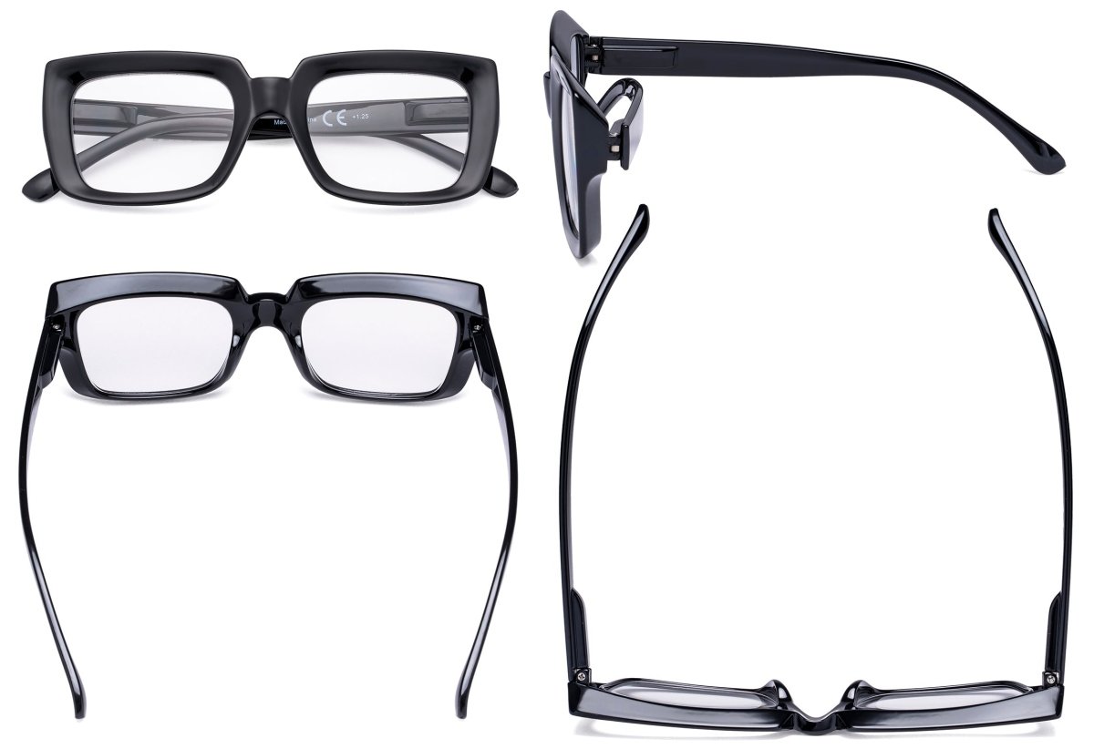 Reading Glasses For Women Oversized Square R9107 4pack