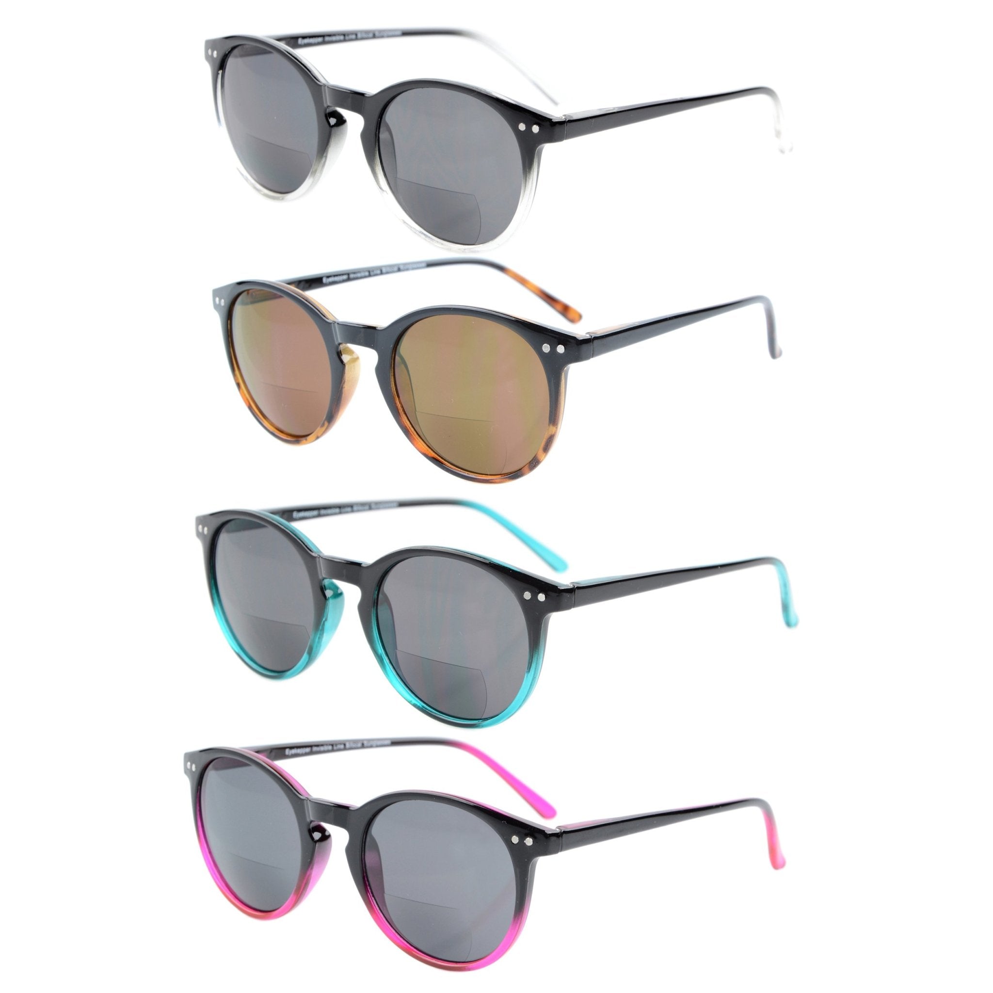 Bifocal Sunglasses Classic Style Round for Women S005-4pack