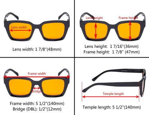 4 Pack Thicker Frame Blue Light Blocking Reading Glasses Women Men 4 Pairs Mix / +1.25