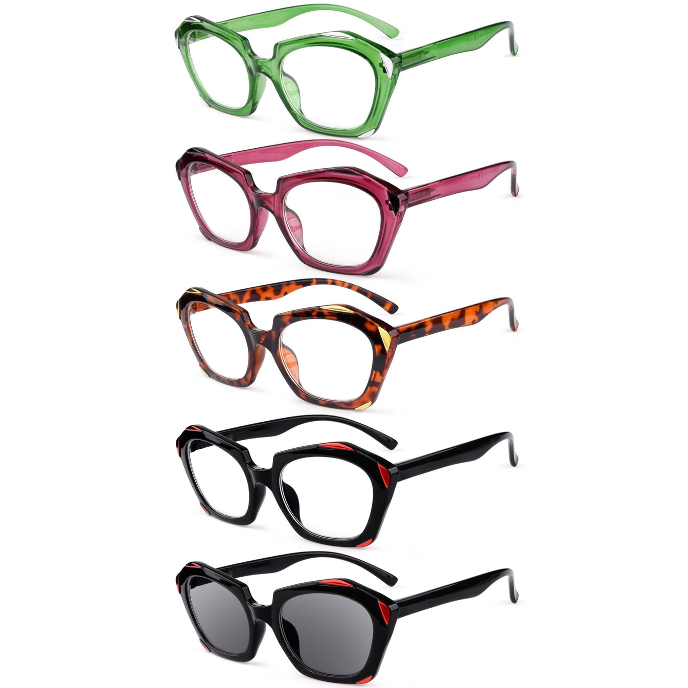 Reading Glasses Fashionable Eyeglasses Women R2129 5pack