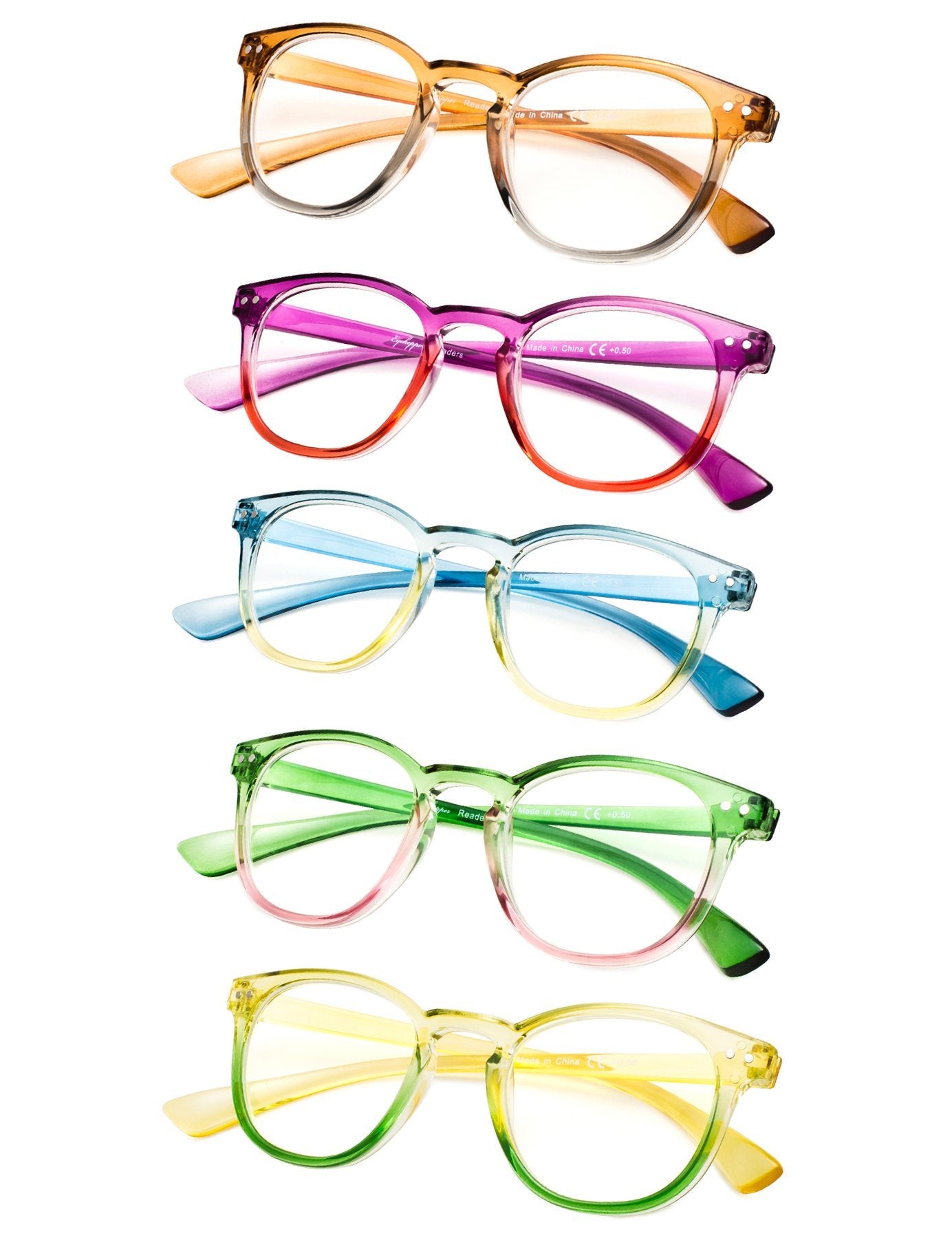 Frank Worthley dirigir puente Gafas de Lectura Dos Tonos Coloridas Mujer R144-5pack – eyekeeper.com