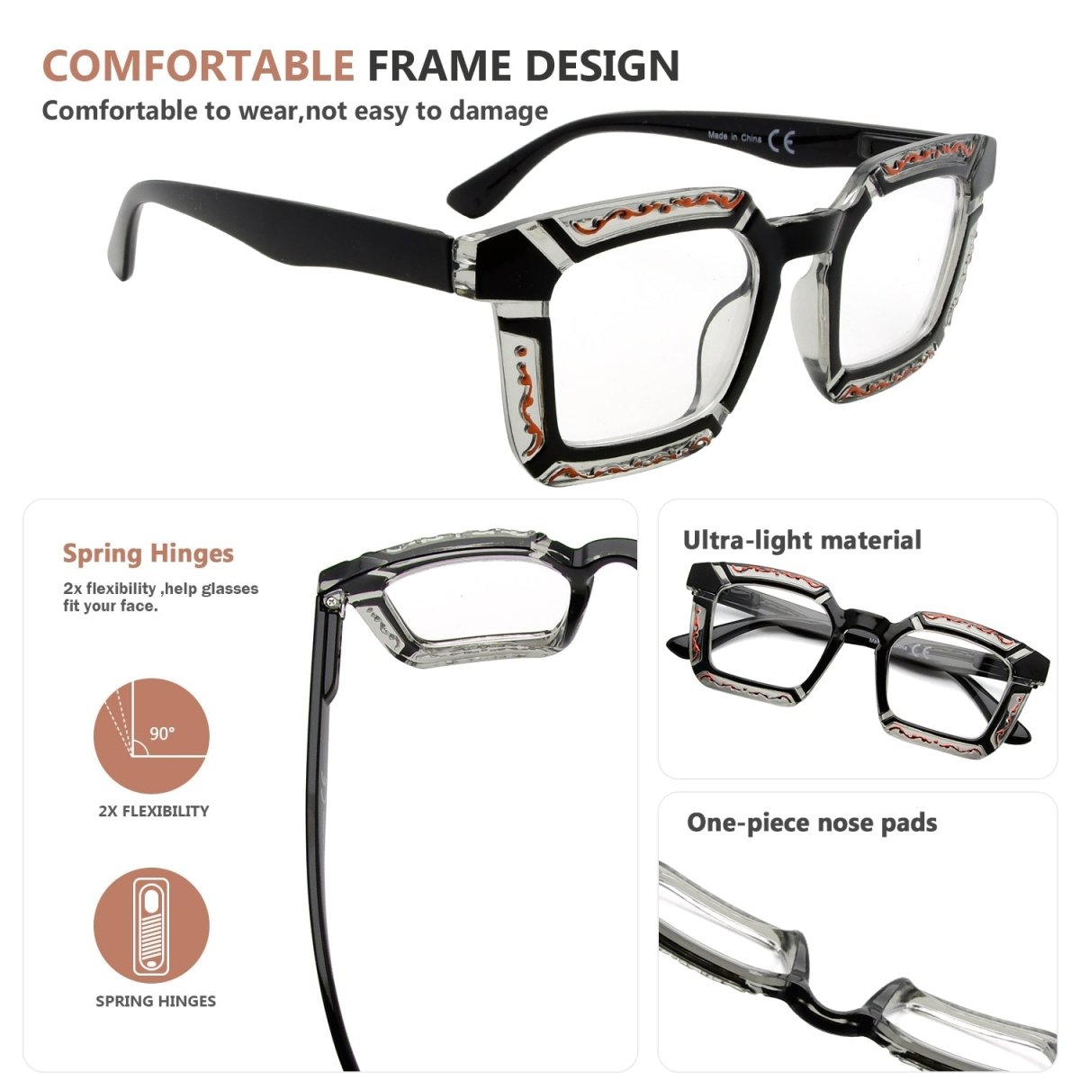 Onbeleefd gezagvoerder bijnaam Leesbril Stijlvol Design Brillen Dames R2106-5pack