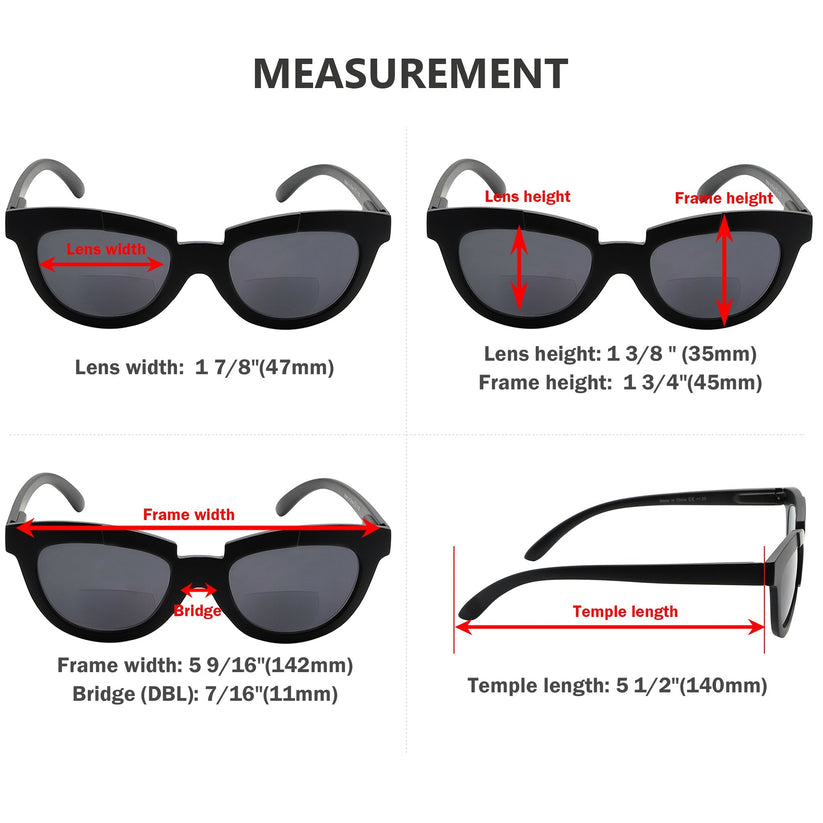 Bifocal Sunglasses Sunnies Retro for Women SBR2102-5pack