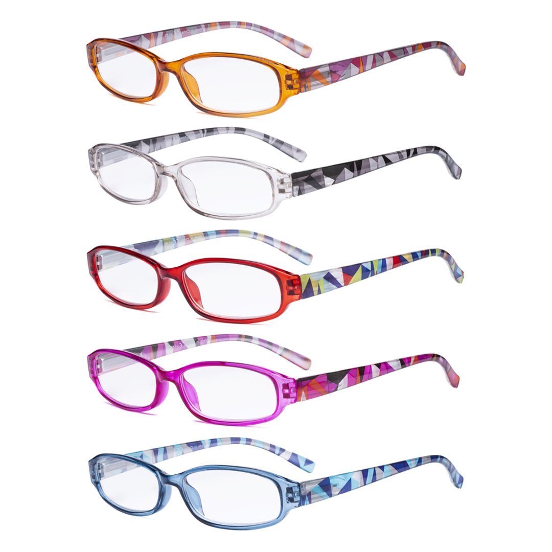 Reading Glasses Cute Pattern Arms For Women R9104g 5pack
