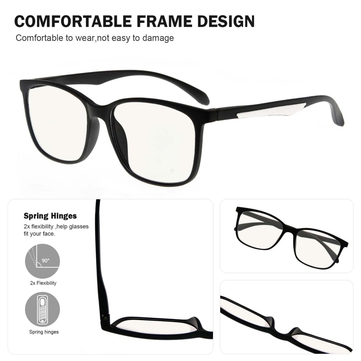 5 Pack Stylish Stripe Polygon Reading Glasses Women 5 Pairs Mix / Without Magnification