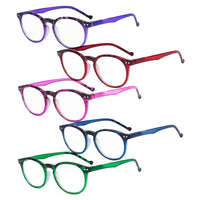 5 Pack Stylish Stripe Polygon Reading Glasses Women –