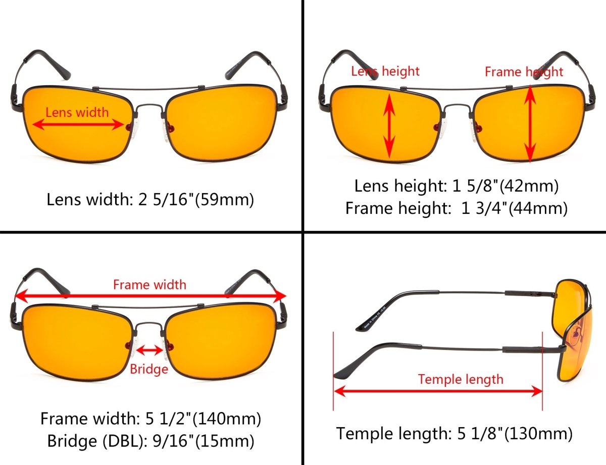 Bendable Memory Frame Computer Eyeglasses for Women Men Gunmetal / Without Magnification