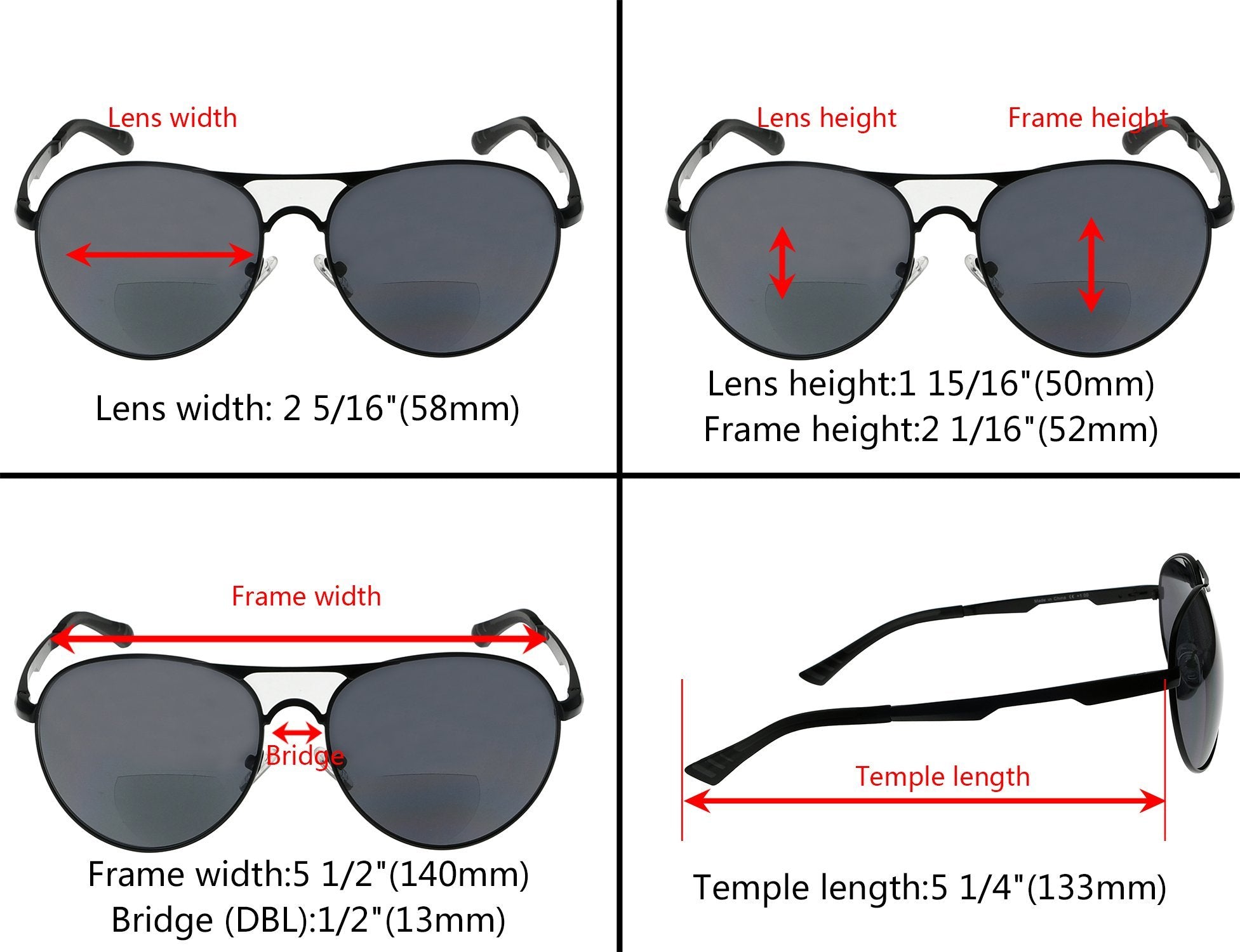 Lightweight Pilot Style Bifocal Reading Sunglasses Men – eyekeeper.com