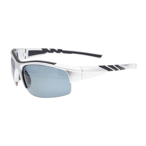Half Rim TR90 Polarized Sport Sunglasses Men White Grey Lens / Without Magnification