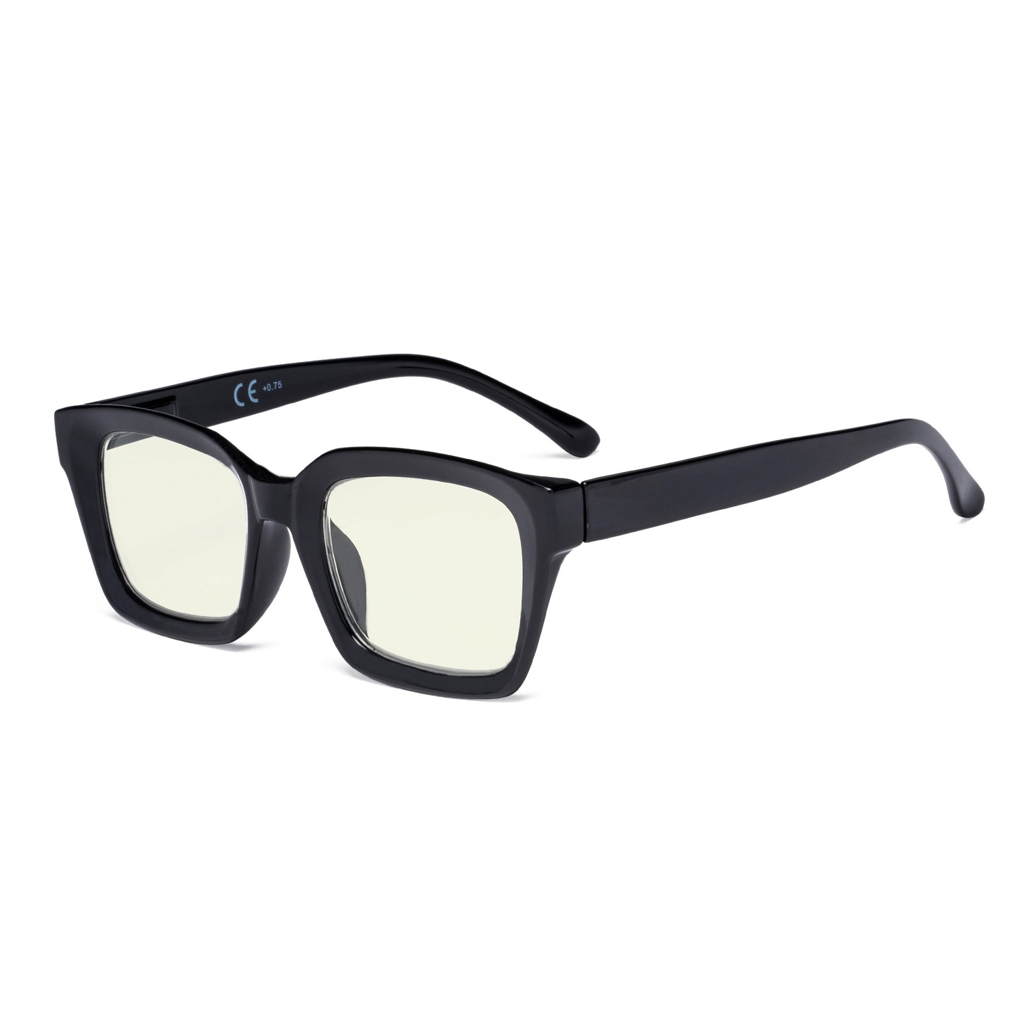 Eyekepper Oversized Progressive Readers Women - UV Protection Multifocus  Computer Readers - Noline Trifocal Reading Glasses - Black Frame