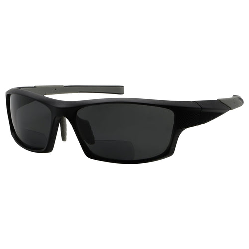 Chic Rectangle Polarized Bifocal Reading Sunglasses PGSG904 - Black Grey +3.00