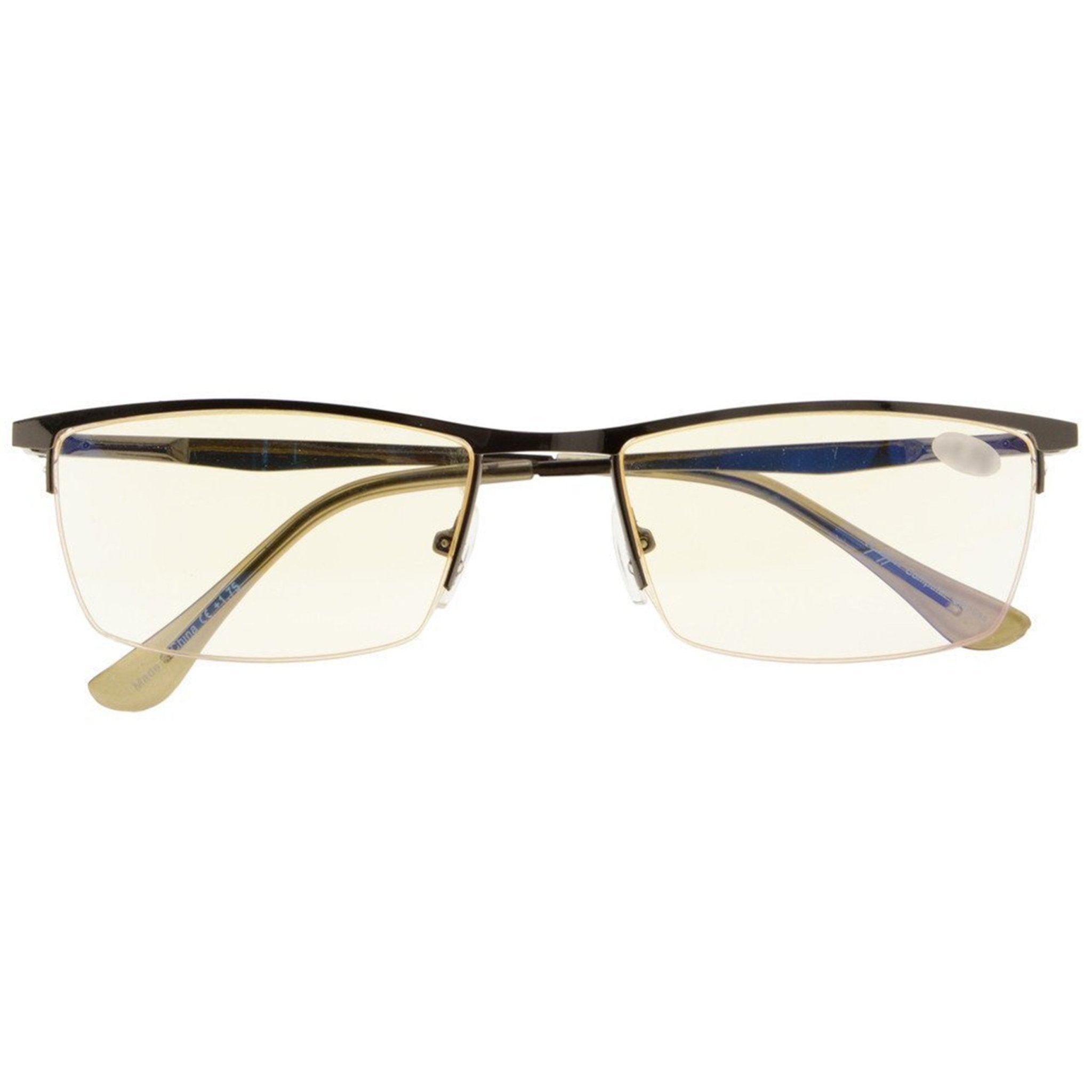 Discount Computer glasses blue light, Brown Titanium Alloy Half Rim Frame  ｜Framesfashion