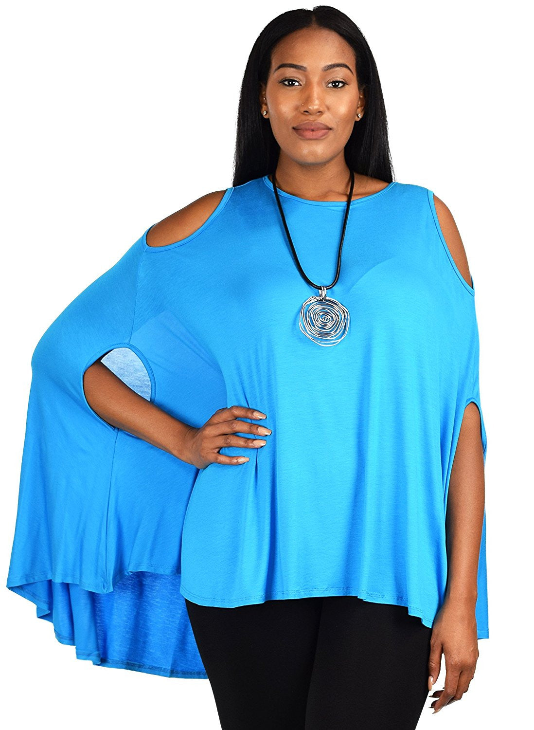 Plus Size Batwing Cold Shoulder Tunic Top eBay