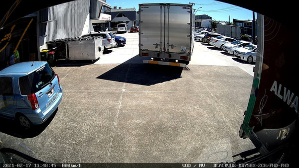 BlackVue DR750X-2CH IR installed into truck (front camera view)