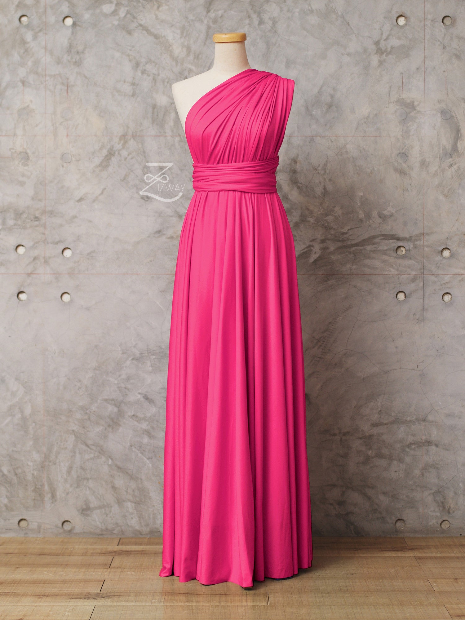 hot pink floor length dress