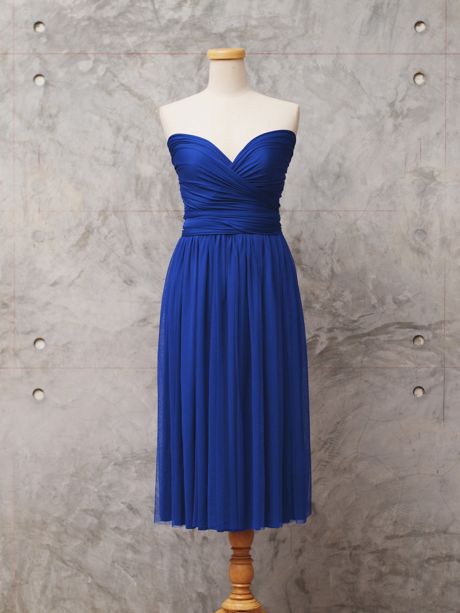 blue dress midi length