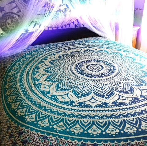 Blue Green Hippie Tapestries