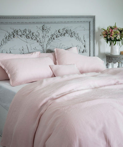 Mireille Rose Pure Linen Duvet Covers The Linen Works London