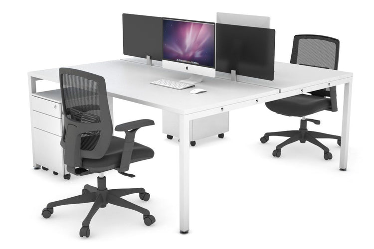 white office workstation