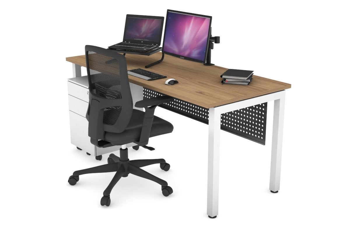 Quadro Square Leg Office Desk [1600L x 700W] - white leg,white | JasonL  Office Furniture Australia