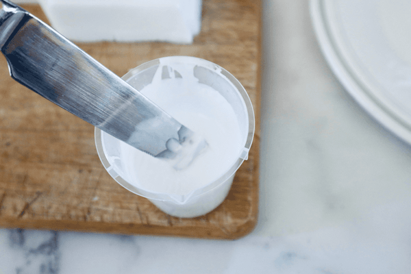 stirring melted white soap base